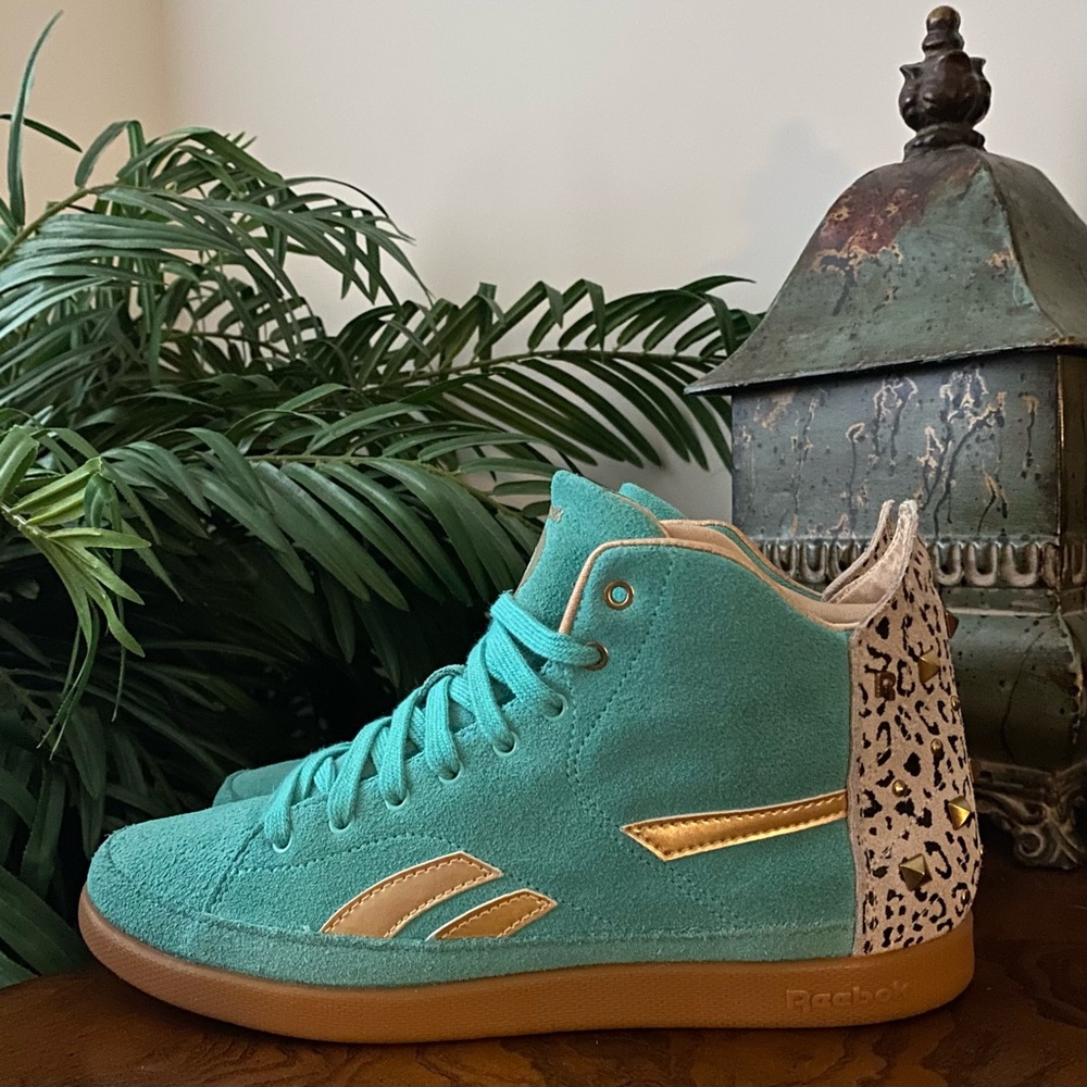 Reebok Classic Snobette Emerald & Brass Stud Sneakers